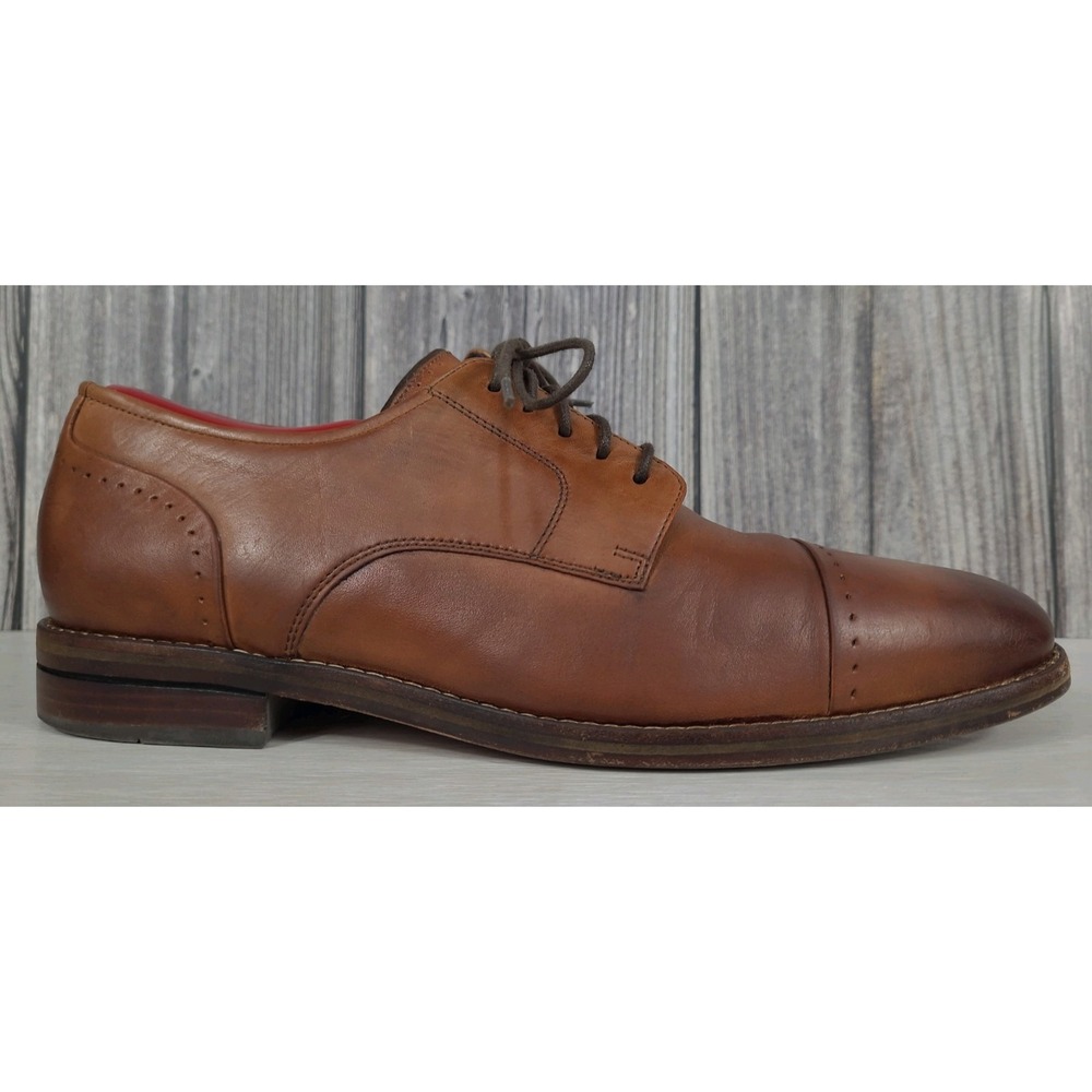 Cole‎ Haan Gran Cap Toe Leather Oxford Mens Dress Shoe Brown Leather Sz 10